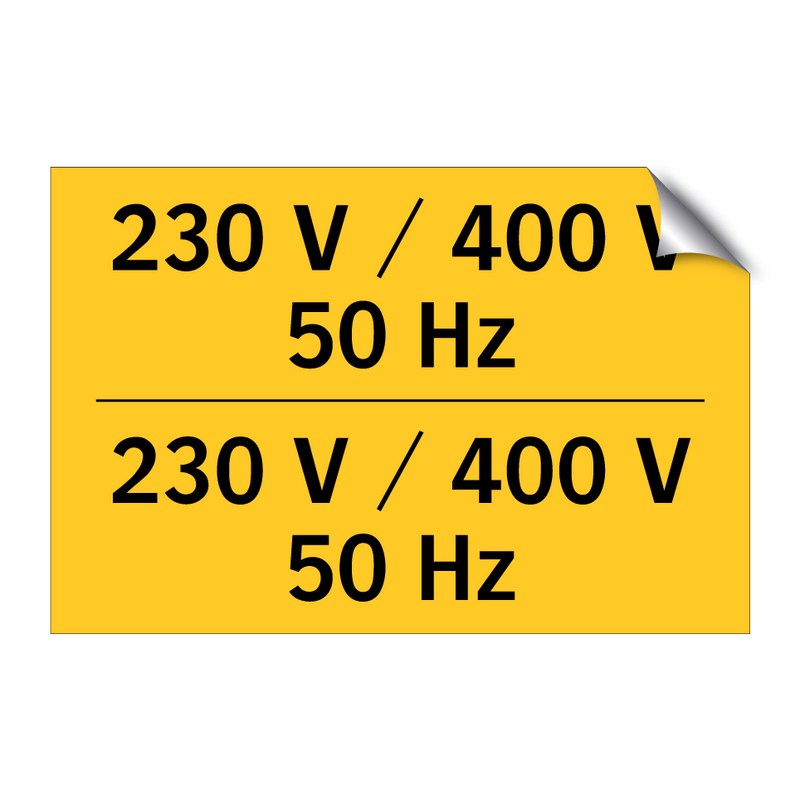 230 V / 400 V 50 Hz & 230 V / 400 V 50 Hz & 230 V / 400 V 50 Hz & 230 V / 400 V 50 Hz