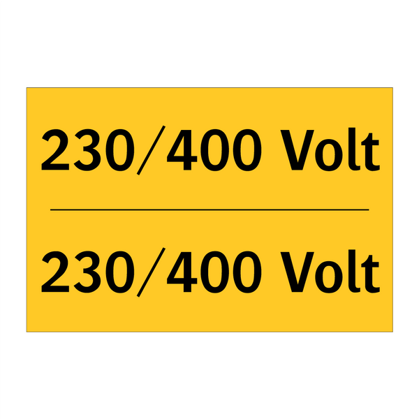 230/400 Volt & 230/400 Volt & 230/400 Volt & 230/400 Volt & 230/400 Volt & 230/400 Volt