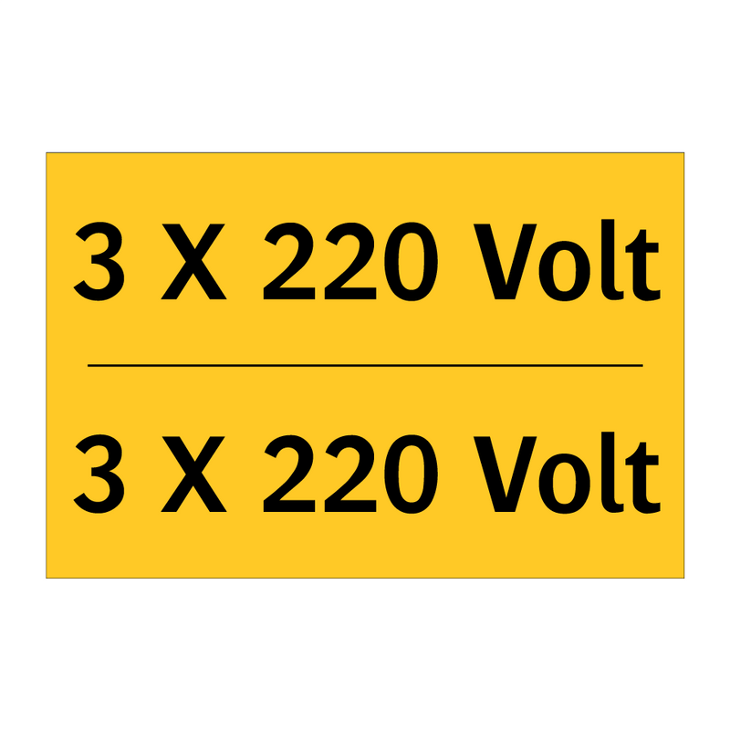 3 X 220 Volt & 3 X 220 Volt & 3 X 220 Volt & 3 X 220 Volt & 3 X 220 Volt & 3 X 220 Volt