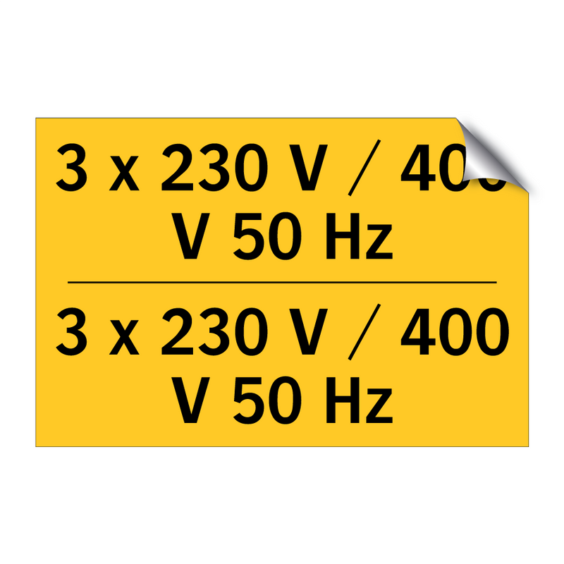 3 x 230 V / 400 V 50 Hz & 3 x 230 V / 400 V 50 Hz & 3 x 230 V / 400 V 50 Hz