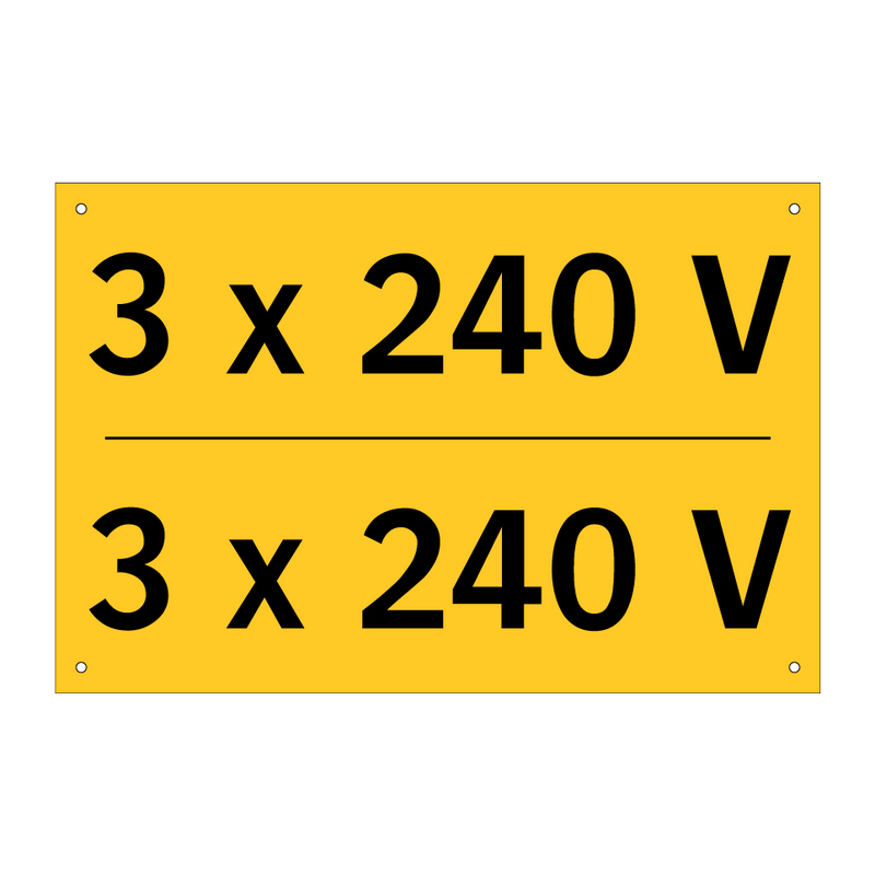 3 x 240 V & 3 x 240 V & 3 x 240 V & 3 x 240 V & 3 x 240 V & 3 x 240 V & 3 x 240 V & 3 x 240 V