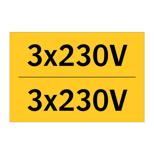 3x230V & 3x230V & 3x230V & 3x230V & 3x230V & 3x230V & 3x230V & 3x230V & 3x230V & 3x230V & 3x230V