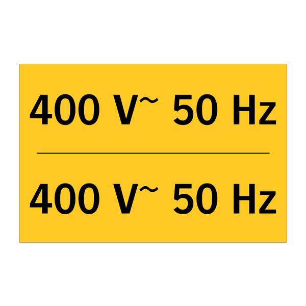 400 V~ 50 Hz & 400 V~ 50 Hz & 400 V~ 50 Hz & 400 V~ 50 Hz & 400 V~ 50 Hz & 400 V~ 50 Hz