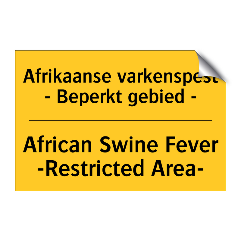 Afrikaanse varkenspest - Beperkt gebied - - African Swine Fever -Restricted Area-