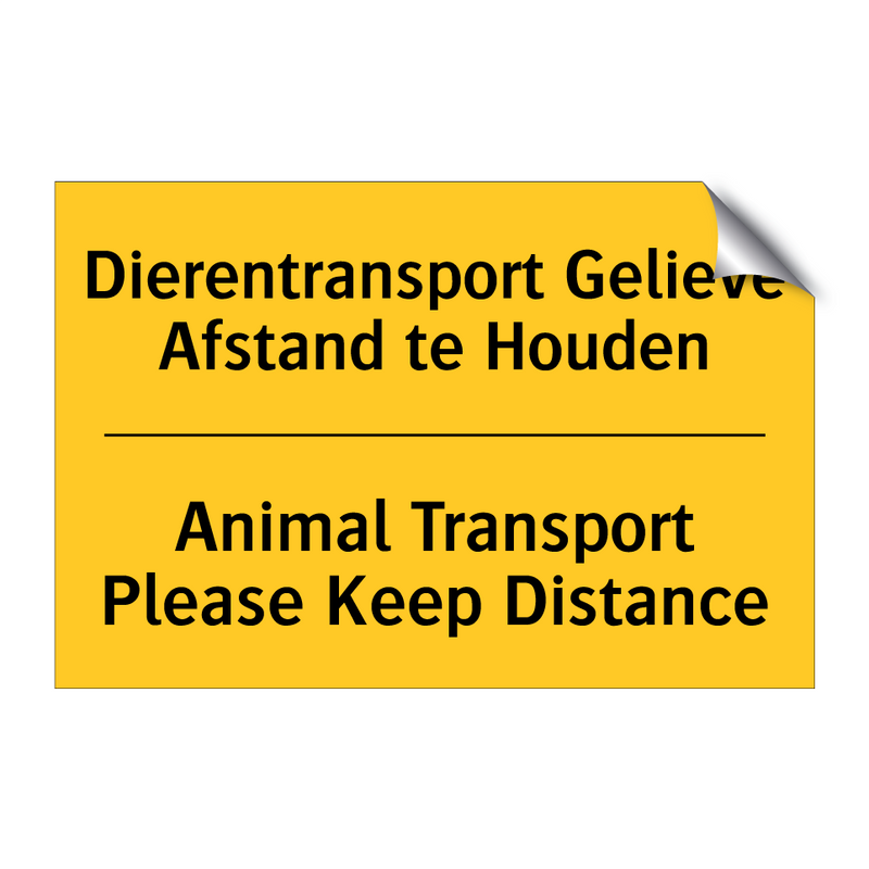 Dierentransport Gelieve Afstand te Houden - Animal Transport Please Keep Distance