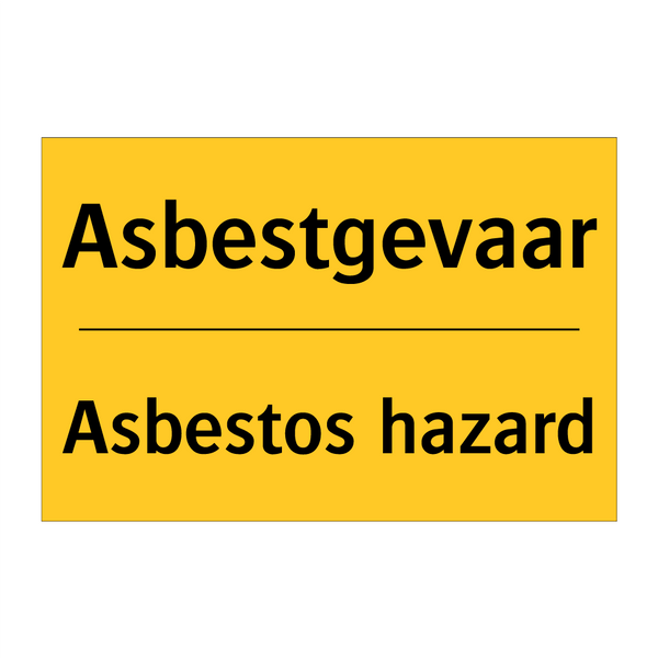 Asbestgevaar - Asbestos hazard & Asbestgevaar - Asbestos hazard & Asbestgevaar - Asbestos hazard