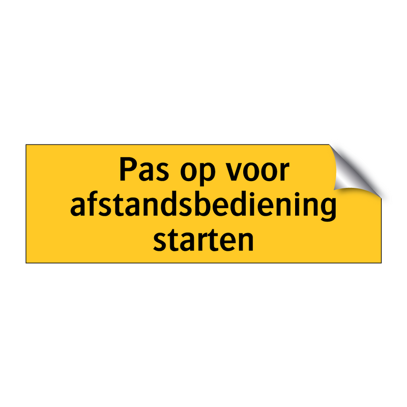 Pas op voor afstandsbediening starten & Pas op voor afstandsbediening starten