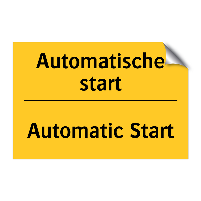 Automatische start - Automatic Start & Automatische start - Automatic Start