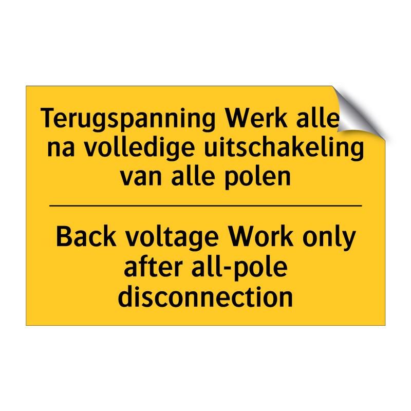 Terugspanning Werk alleen na volledige /.../ - Back voltage Work only after all-pole /.../