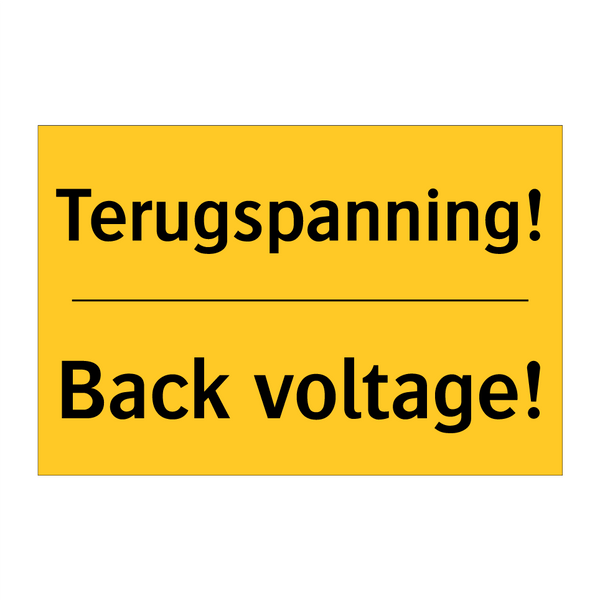 Terugspanning! - Back voltage! & Terugspanning! - Back voltage! & Terugspanning! - Back voltage!