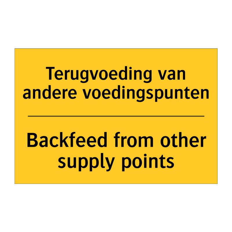 Terugvoeding van andere voedingspunten - Backfeed from other supply points