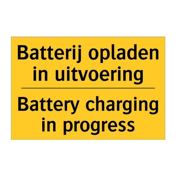 Batterij opladen in uitvoering - Battery charging in progress