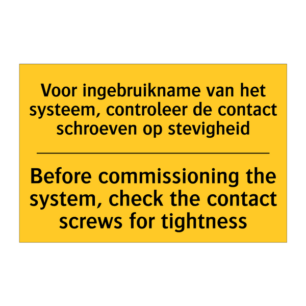 Voor ingebruikname van het systeem, /.../ - Before commissioning the system, /.../