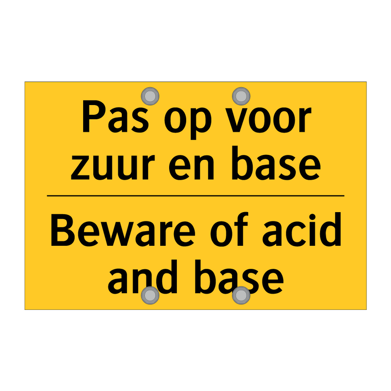 Pas op voor zuur en base - Beware of acid and base