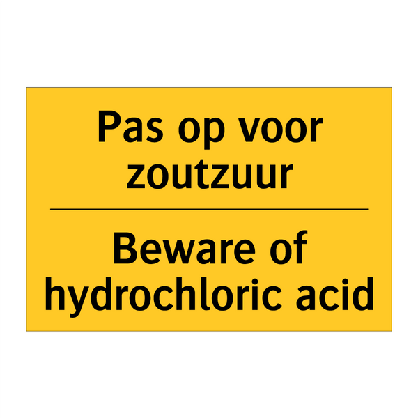 Pas op voor zoutzuur - Beware of hydrochloric acid