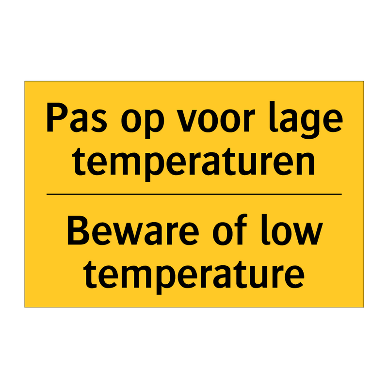 Pas op voor lage temperaturen - Beware of low temperature