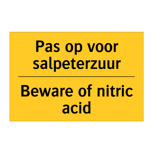 Pas op voor salpeterzuur - Beware of nitric acid & Pas op voor salpeterzuur - Beware of nitric acid