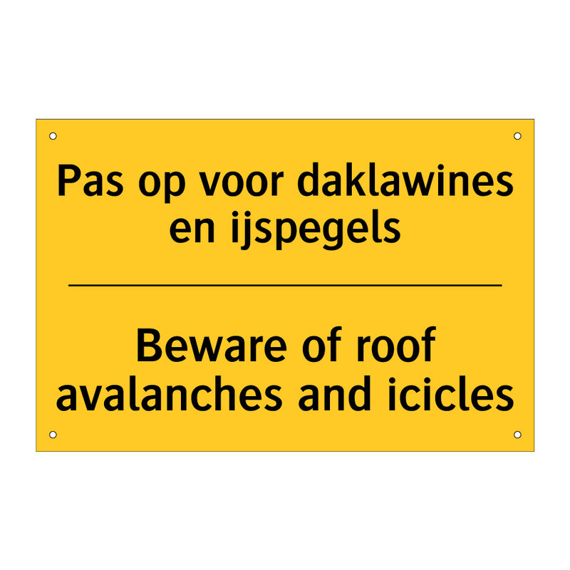 Pas op voor daklawines en ijspegels - Beware of roof avalanches and icicles