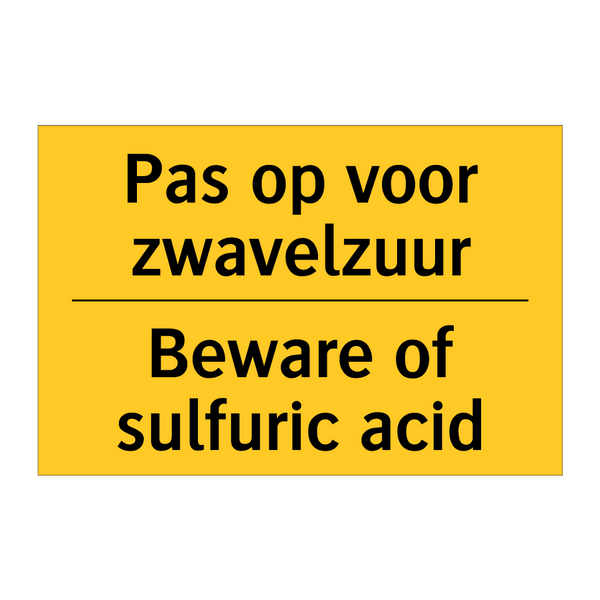 Pas op voor zwavelzuur - Beware of sulfuric acid & Pas op voor zwavelzuur - Beware of sulfuric acid