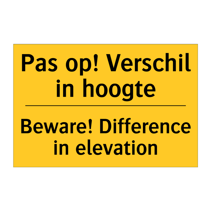 Pas op! Verschil in hoogte - Beware! Difference in elevation