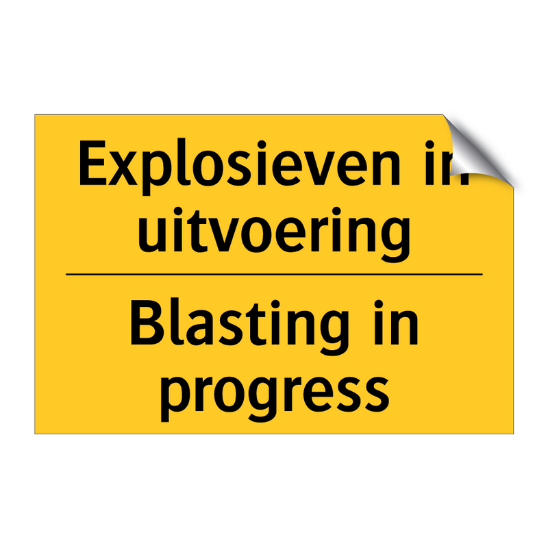 Explosieven in uitvoering - Blasting in progress & Explosieven in uitvoering - Blasting in progress