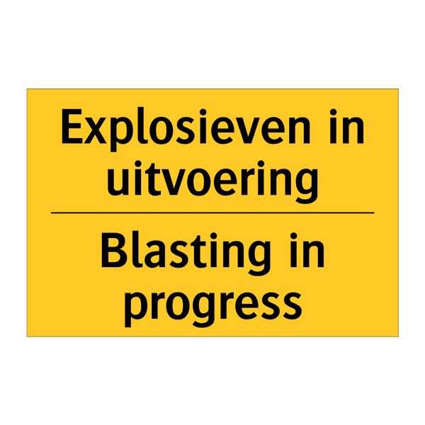 Explosieven in uitvoering - Blasting in progress & Explosieven in uitvoering - Blasting in progress