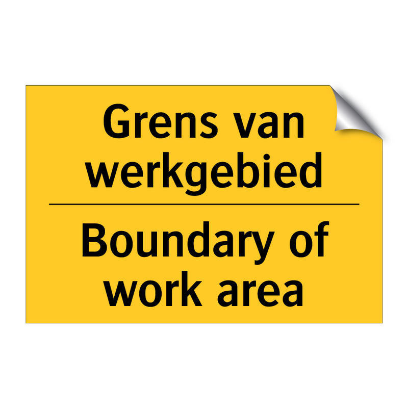 Grens van werkgebied - Boundary of work area & Grens van werkgebied - Boundary of work area