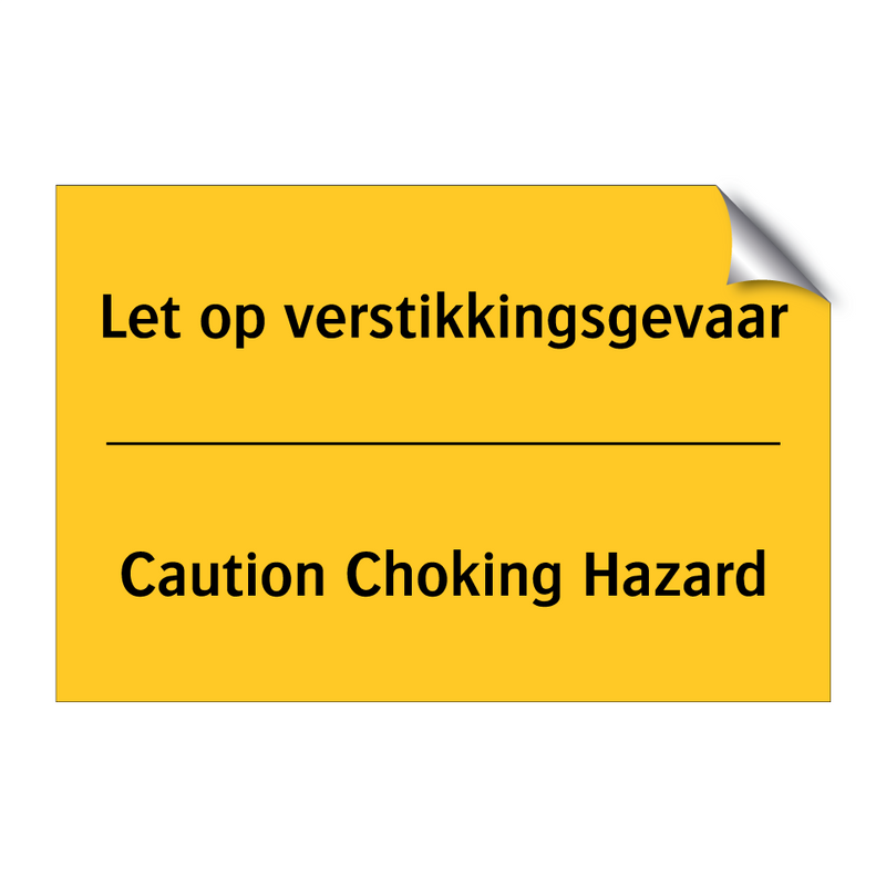 Let op verstikkingsgevaar - Caution Choking Hazard