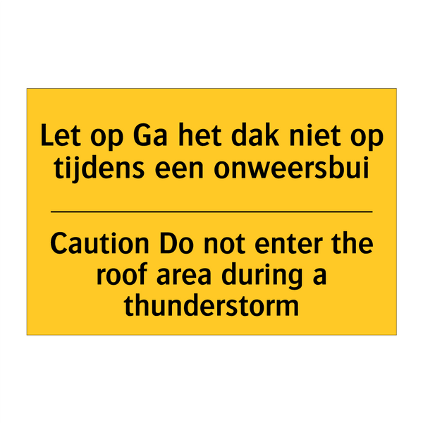 Let op Ga het dak niet op tijdens /.../ - Caution Do not enter the roof /.../