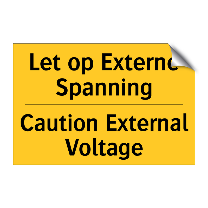 Let op Externe Spanning - Caution External Voltage