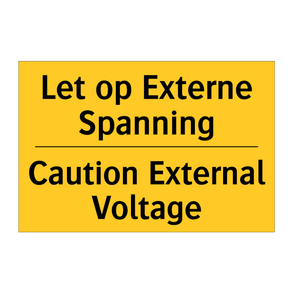 Let op Externe Spanning - Caution External Voltage