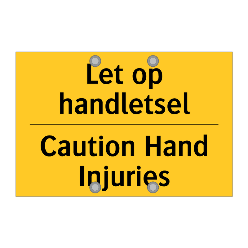 Let op handletsel - Caution Hand Injuries & Let op handletsel - Caution Hand Injuries