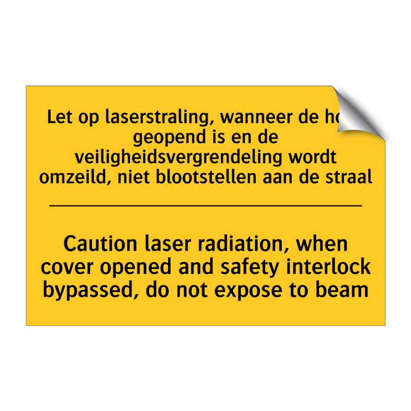 Let op laserstraling, wanneer /.../ - Caution laser radiation, when /.../