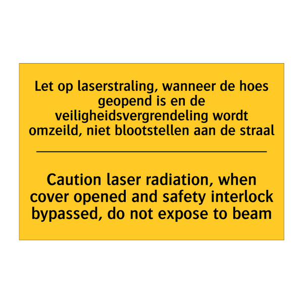 Let op laserstraling, wanneer /.../ - Caution laser radiation, when /.../