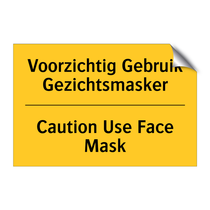 Voorzichtig Gebruik Gezichtsmasker - Caution Use Face Mask