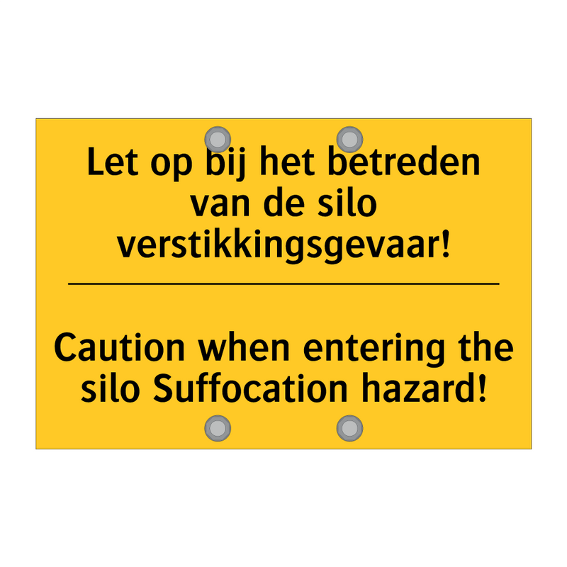 Let op bij het betreden van de /.../ - Caution when entering the silo /.../