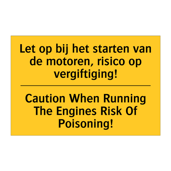 Let op bij het starten van de /.../ - Caution When Running The Engines /.../