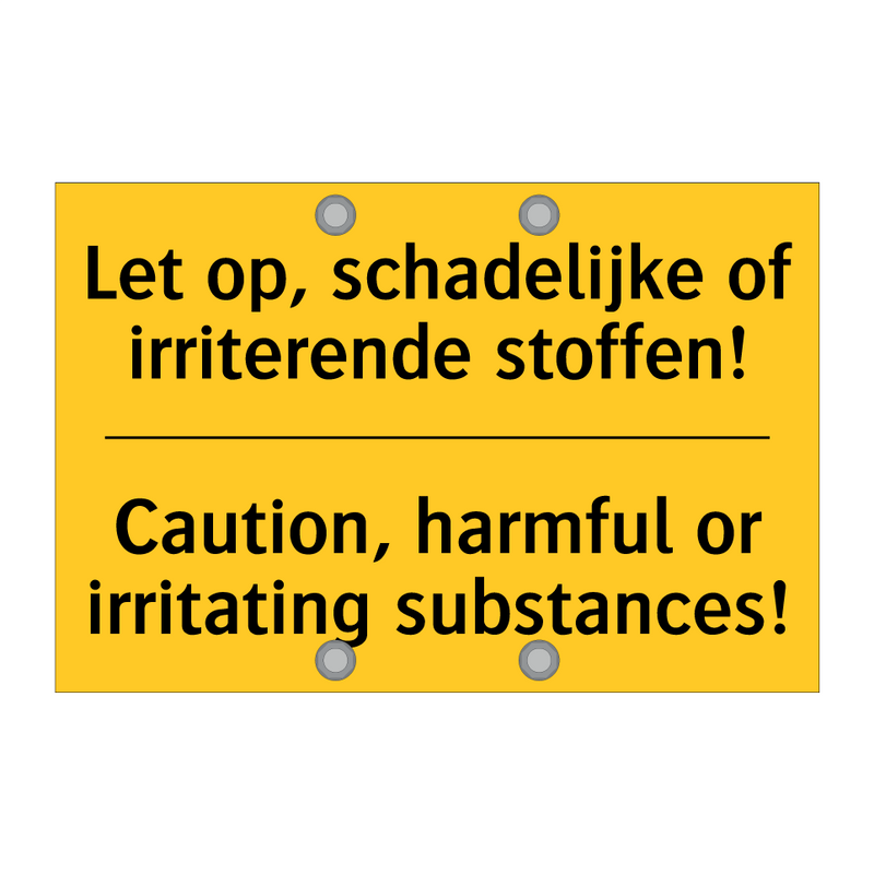 Let op, schadelijke of irriterende stoffen! - Caution, harmful or irritating substances!