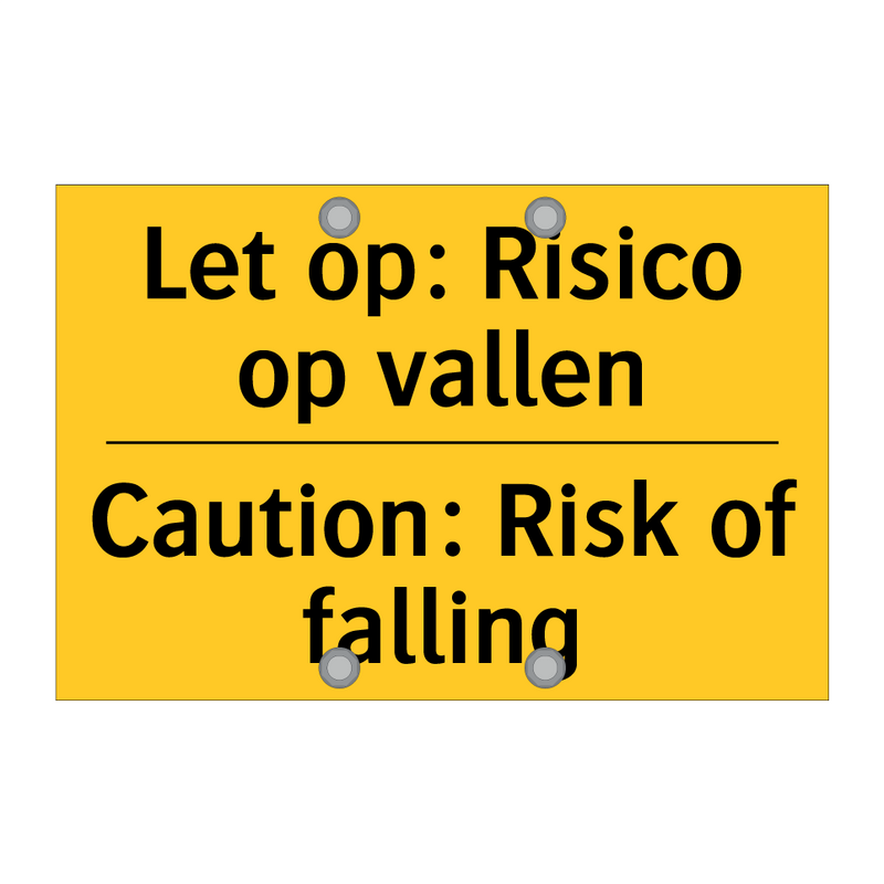 Let op: Risico op vallen - Caution: Risk of falling