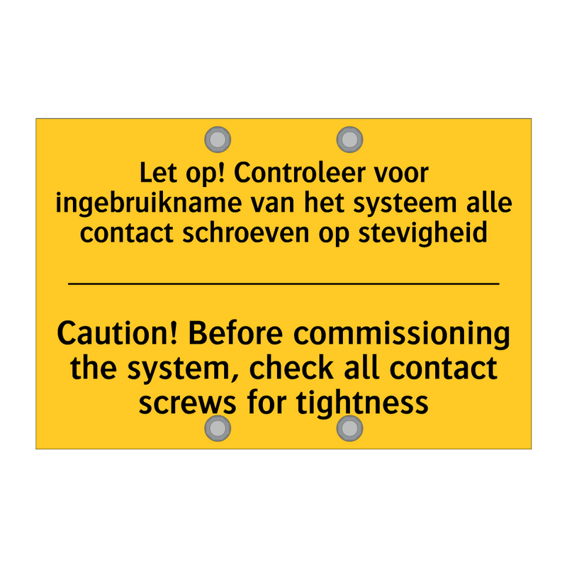 Let op! Controleer voor ingebruikname /.../ - Caution! Before commissioning /.../