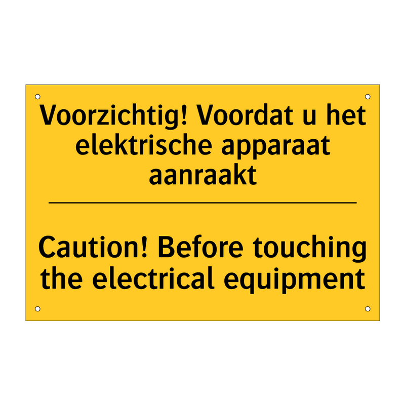 Voorzichtig! Voordat u het elektrische /.../ - Caution! Before touching the electrical /.../