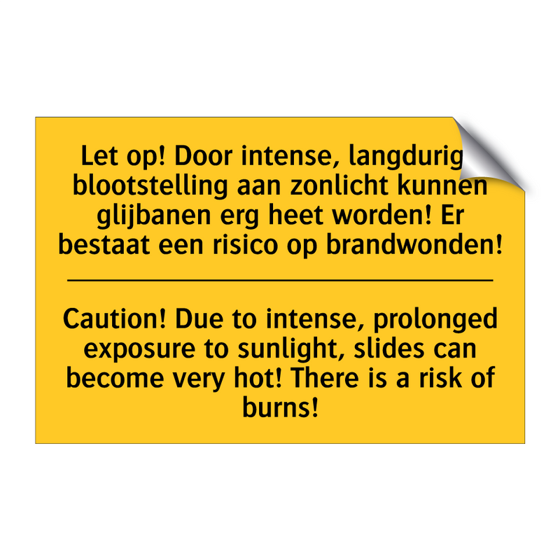 Let op! Door intense, langdurige /.../ - Caution! Due to intense, prolonged /.../