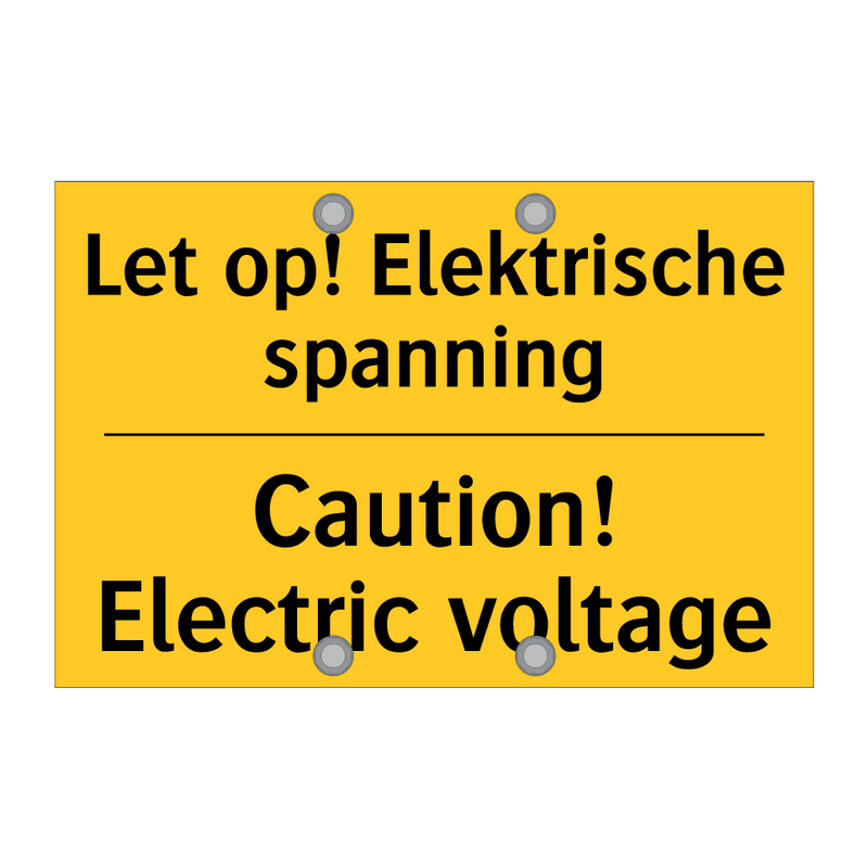 Let op! Elektrische spanning - Caution! Electric voltage