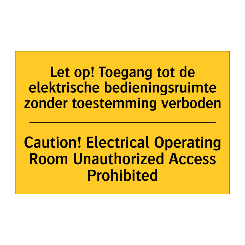 Let op! Toegang tot de elektrische /.../ - Caution! Electrical Operating /.../