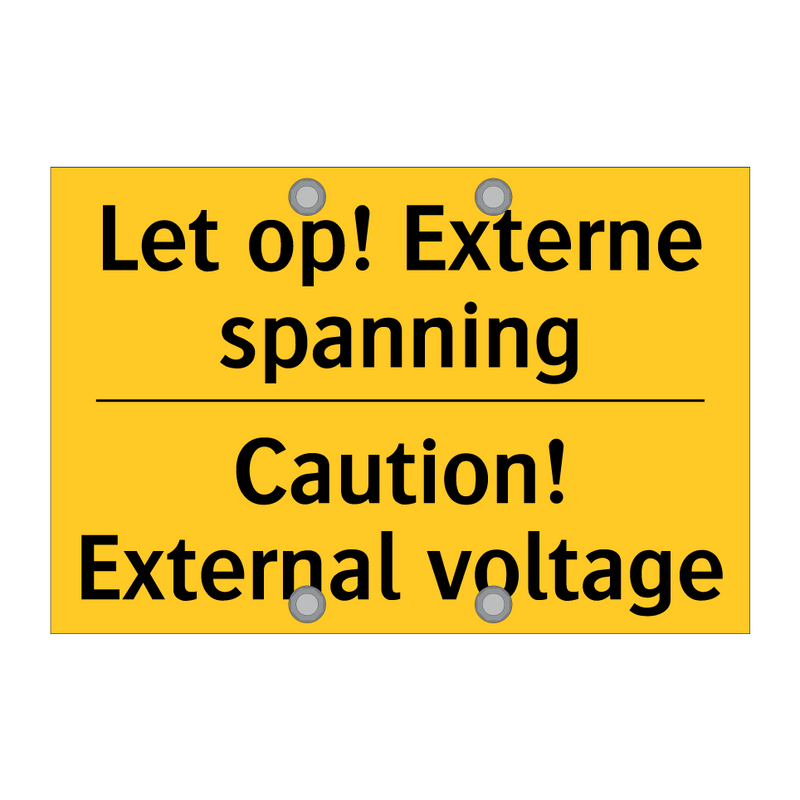 Let op! Externe spanning - Caution! External voltage