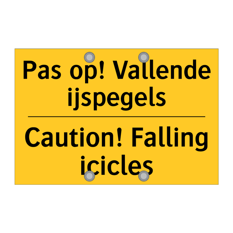 Pas op! Vallende ijspegels - Caution! Falling icicles