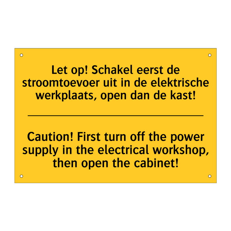 Let op! Schakel eerst de stroomtoevoer /.../ - Caution! First turn off the power /.../