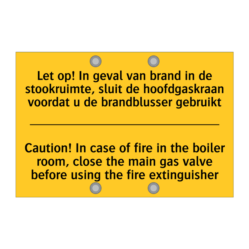 Let op! In geval van brand in /.../ - Caution! In case of fire in the /.../