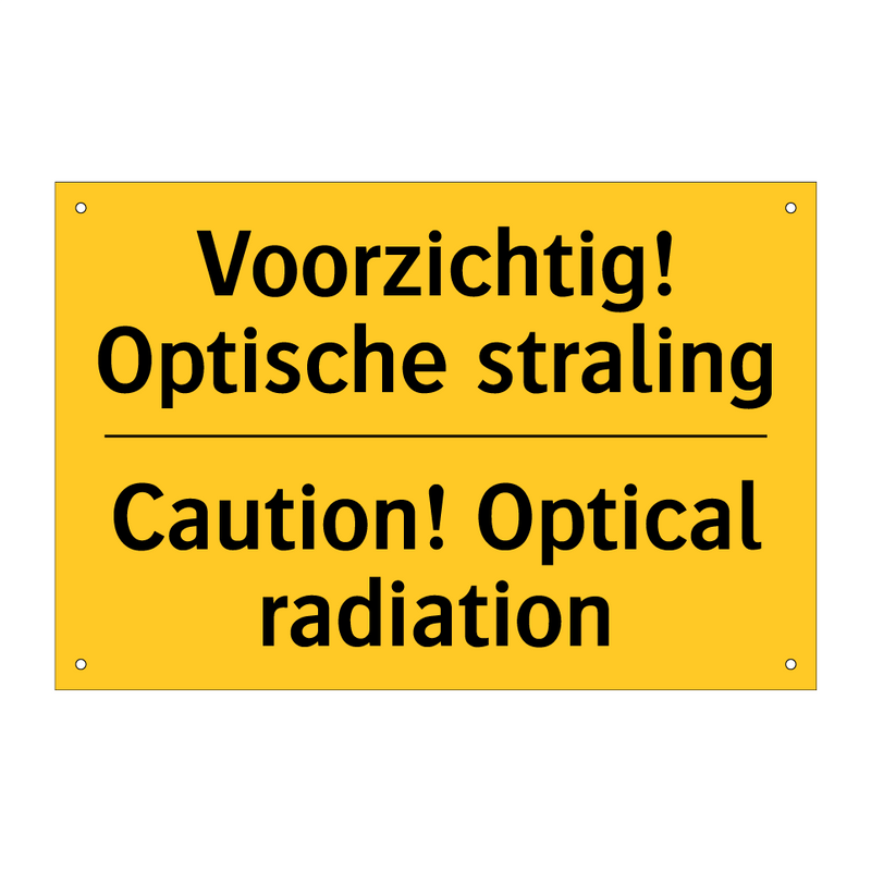 Voorzichtig! Optische straling - Caution! Optical radiation