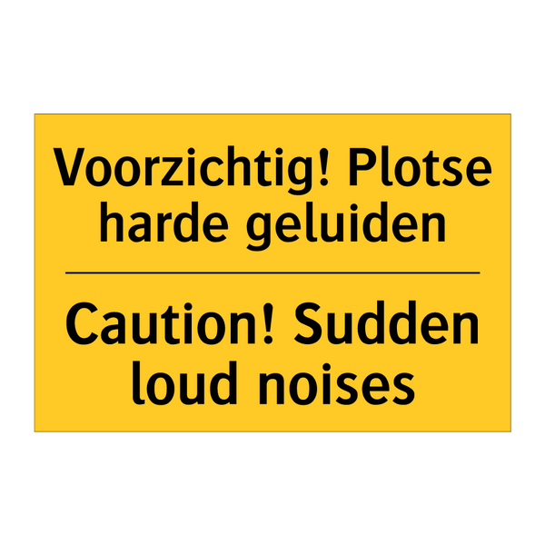 Voorzichtig! Plotse harde geluiden - Caution! Sudden loud noises